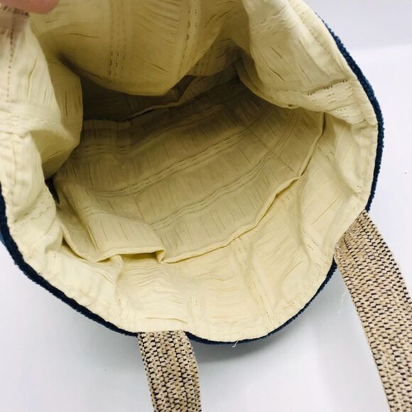 Basic Lizbet Library Tote Bag, Nautical Blue Pineapple With Inside Pockets - Picture 3 of 5